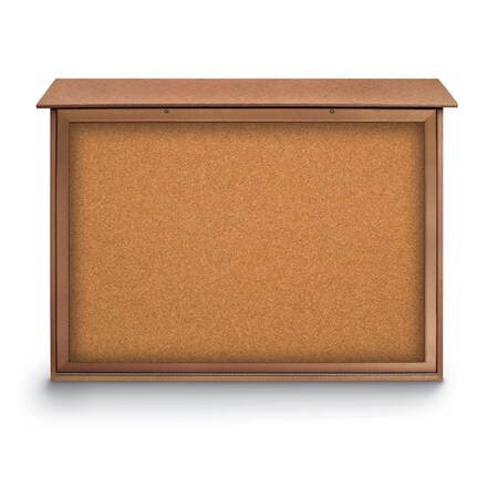 United Visual Products Indoor Enclosed Combo Board, 48"x36", White Frame/Blue & Rubber UVCB4836W-BLUE-RUBBER